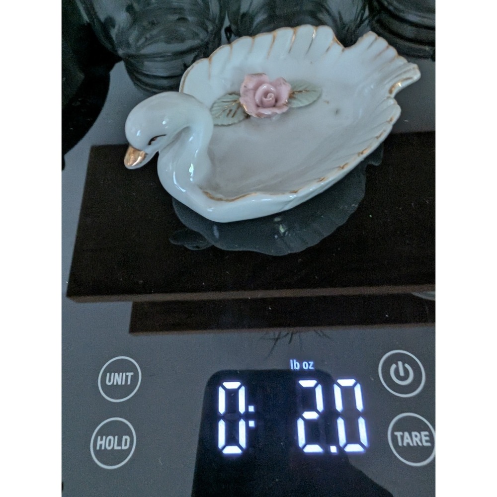 Vintage Swan‎ Trinket Dish With Applied Flowers - Picture 9 of 9